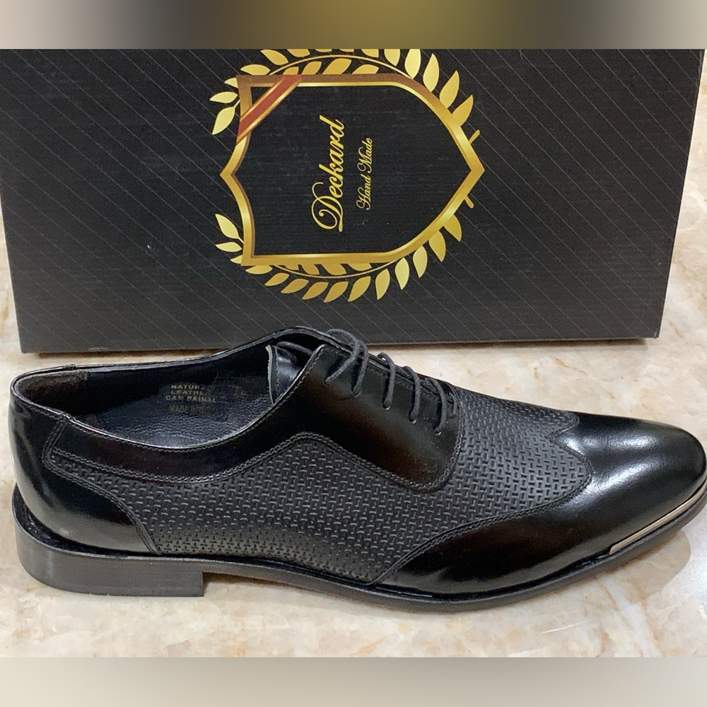 Deckard 2201-IDL-Black Leather Antique Men’s Dress Shoes